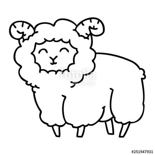 500x500 Quirky Line Drawing Cartoon Ram Stock Image And Royalty Free