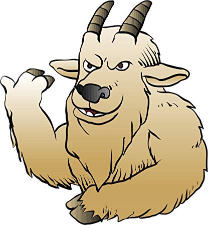 415x450 Cocky Male Lamb Sheep Ram Goat Cartoon Drawing Vinyl