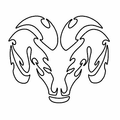 400x400 Dodge Ram Head Tribal Outline Vinyl Decal Sticker Truck Window