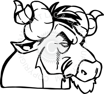 361x327 Ram Head With Twisted Horns