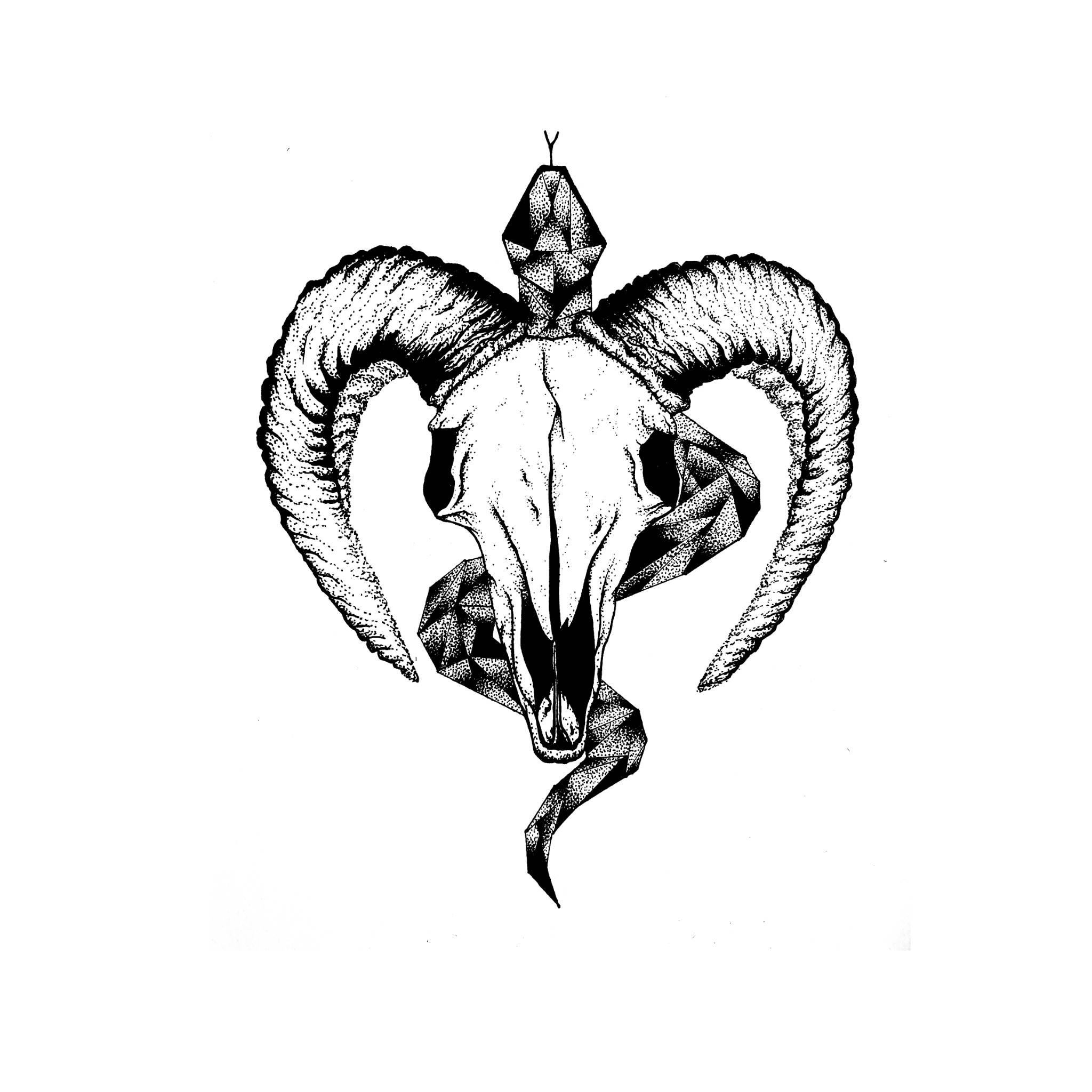 2048x2048 Ram Skull Wall Print Abstract Print Boho Home Decor Etsy