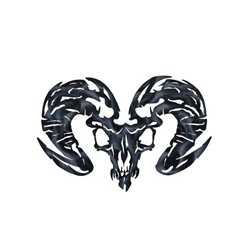 250x250 Royalty Core Airbrushed Ram Skull Grille Emblem