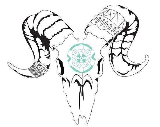 550x437 Decorated Ram Skull Posters
