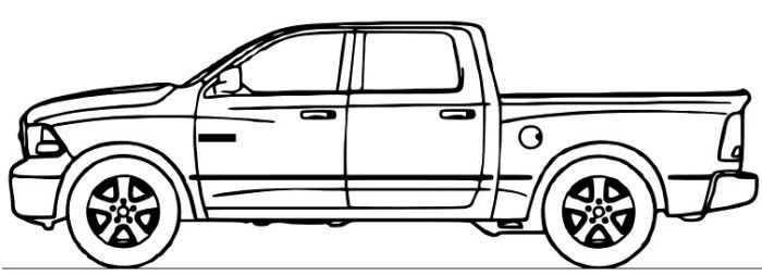 700x254 Dodge Ram Truck Coloring