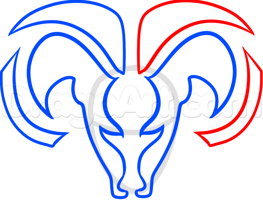 876x710 How To Draw The Dodge Ram Logo, Step