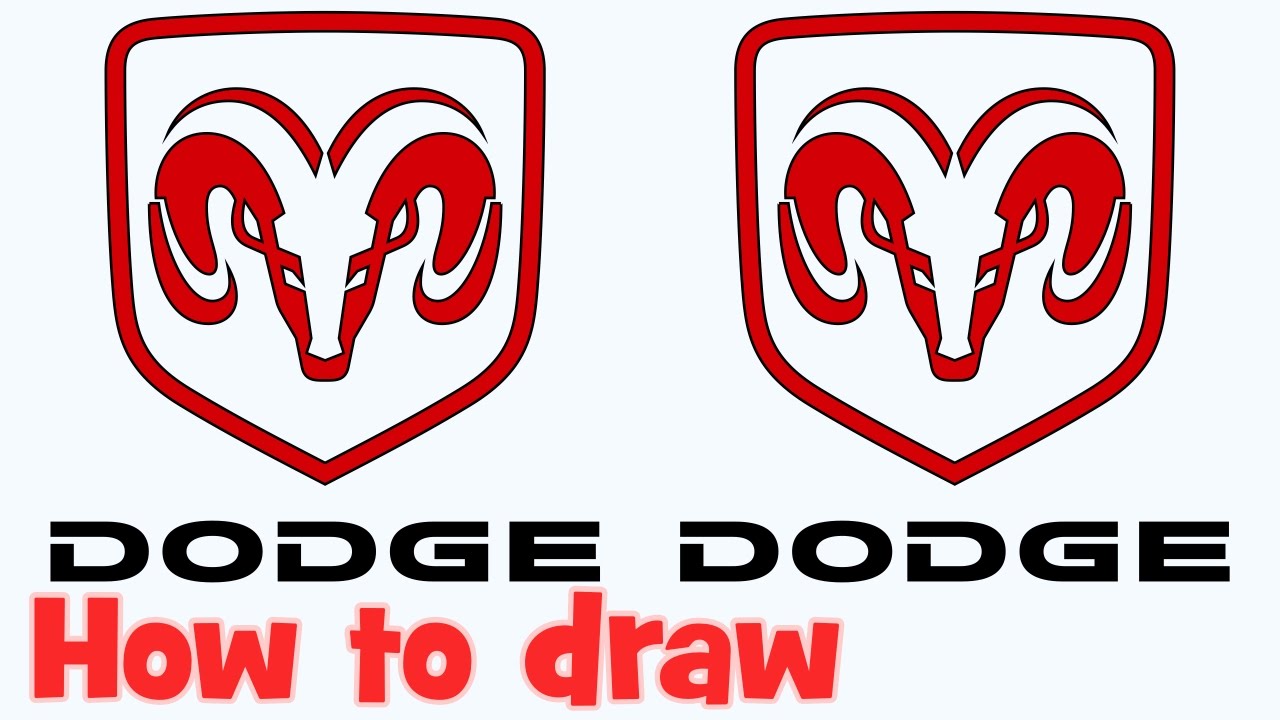 1280x720 How To Draw Dodge Logo Step