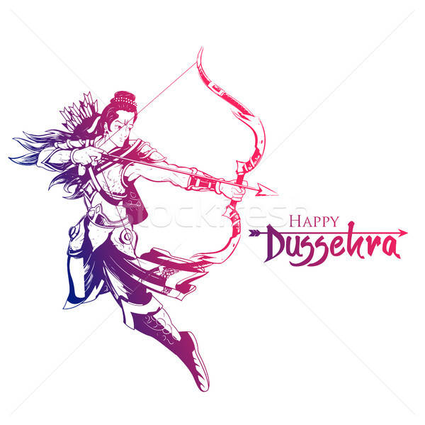 600x599 lord rama in navratri festival of india poster for happy dussehra