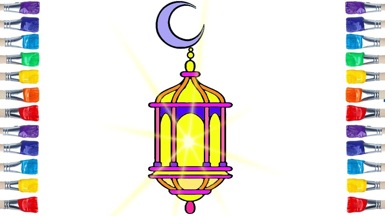 1280x720 How To Draw A Lantern Drawing And Colouring For Kids