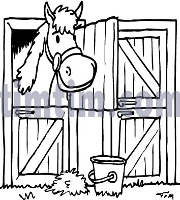 354x393 Free Drawing Of Horse Stable Bw From The Category Farm Animals