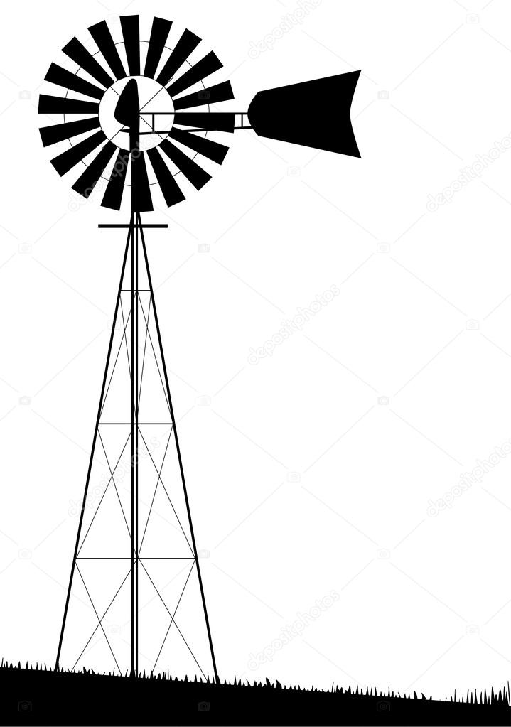 719x1023 Windmill Drawing Ranch For Free Download