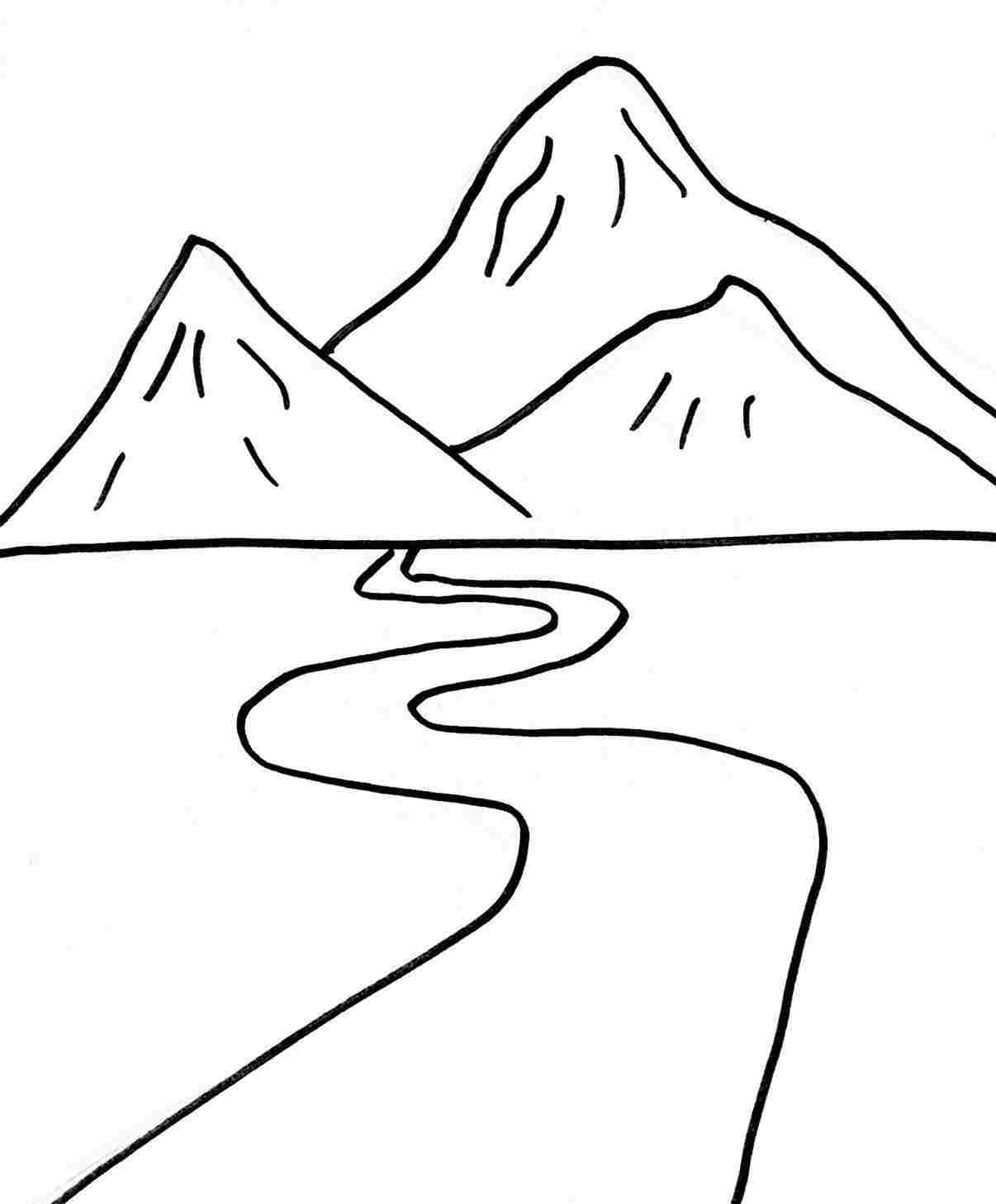 1206x1458 Simple Mountain Range Drawing