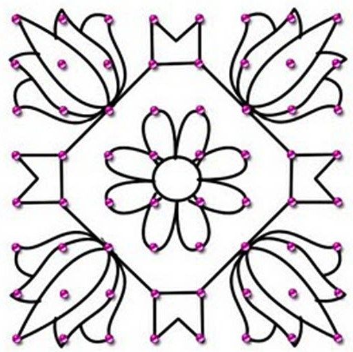 512x510 Best Collection Of Dotted Rangoli Designs With Pictures