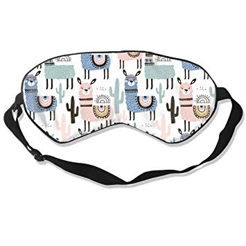 355x355 llama cactus drawing silk sleep eye mask lightweight