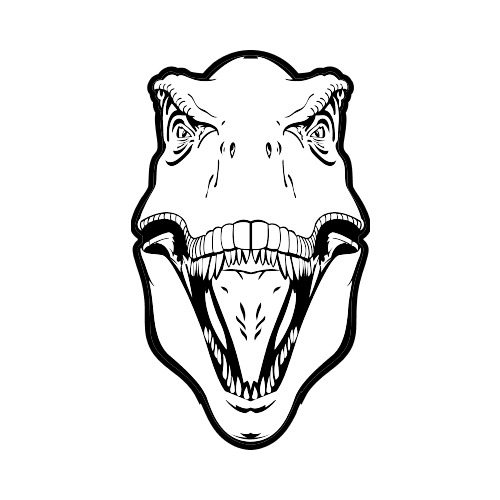500x500 Raptor Front Bw Clip Art