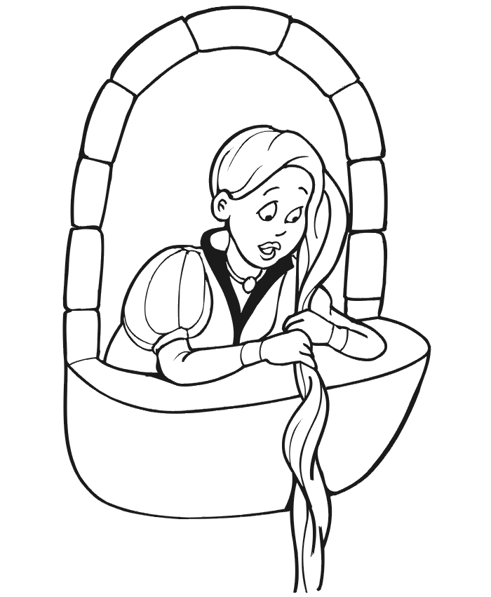 700x851 Window Drawing Rapunzel For Free Download