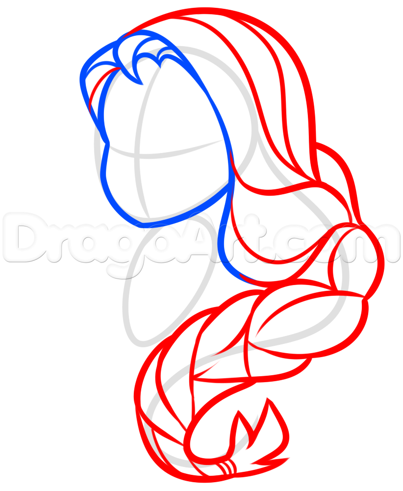 822x1001 Chibi Rapunzel Drawing Tutorial, Step