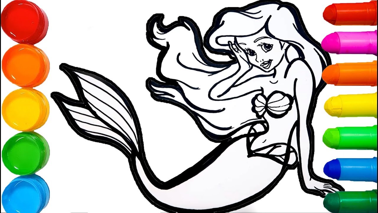 1280x720 Disney Princess Ariel Little Mermaid Makeup Doll Coloring