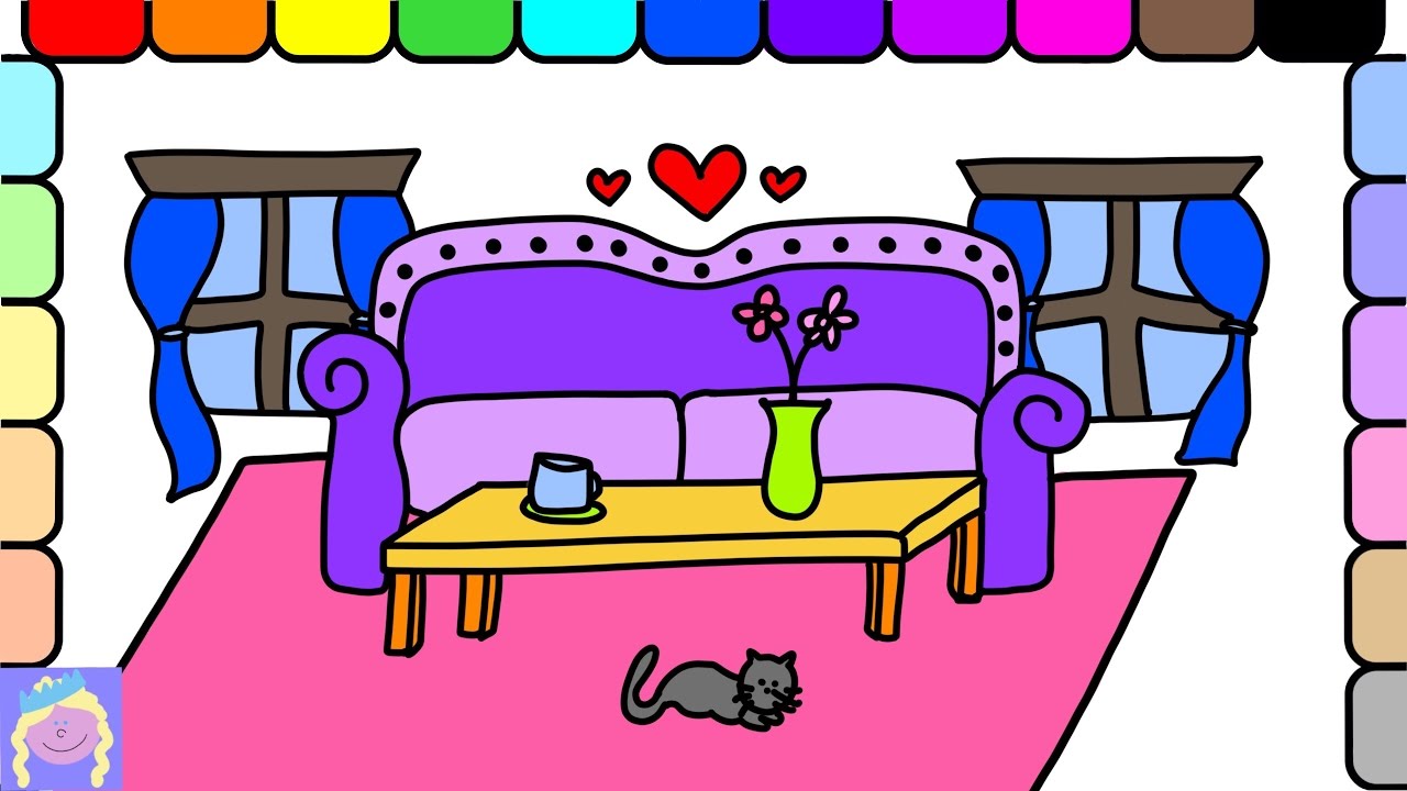 1280x720 Learn How To Draw Barbie's Living Room With This Easy Drawing