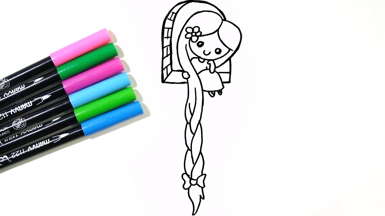 1280x720 How To Draw Rapunzel From Tangled Cute And Easy Hde