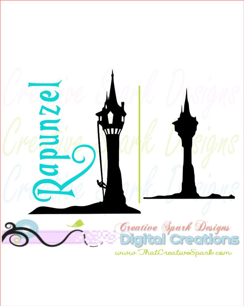 794x994 Rapunzel's Tower Silhouette Dxg Png Image Set For Etsy