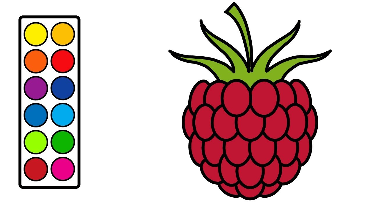 1280x720 One Raspberry Fruits And Berries Coloring Pages For Kids How