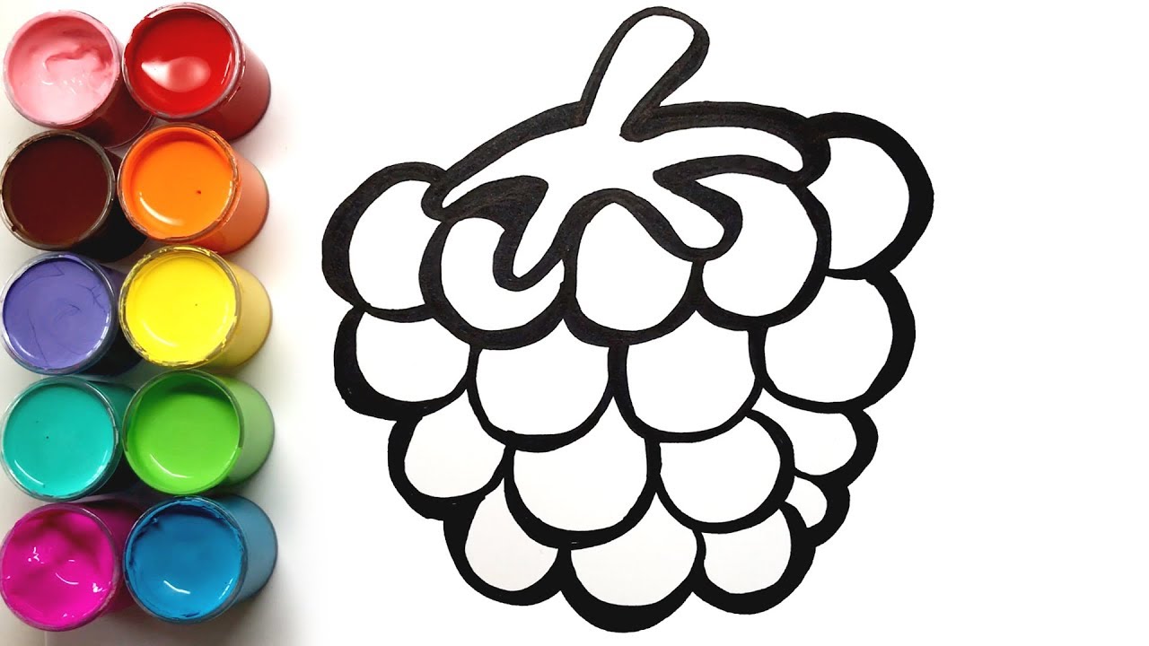 1280x720 Raspberry Drawing And Coloring With Glitter Paint Learn Colors