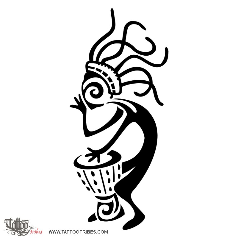 800x800 tattoo of rasta kokopelli, music, voyage tattoo