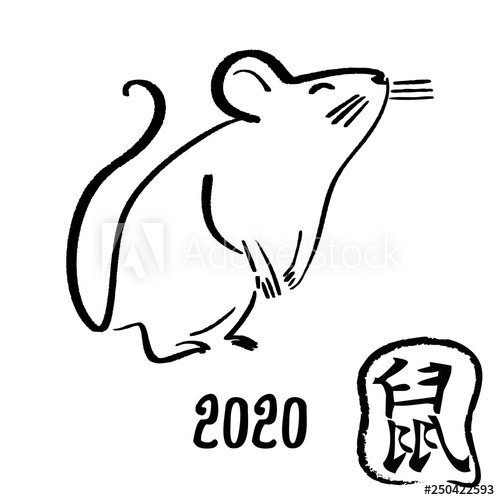 500x500 Drawing Of Cute Rat Vector Illustration Simple Concept Zodiac