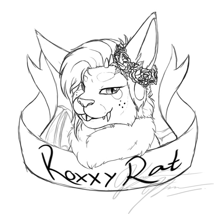 720x720 Roxxy Rat Ribbon Sketch
