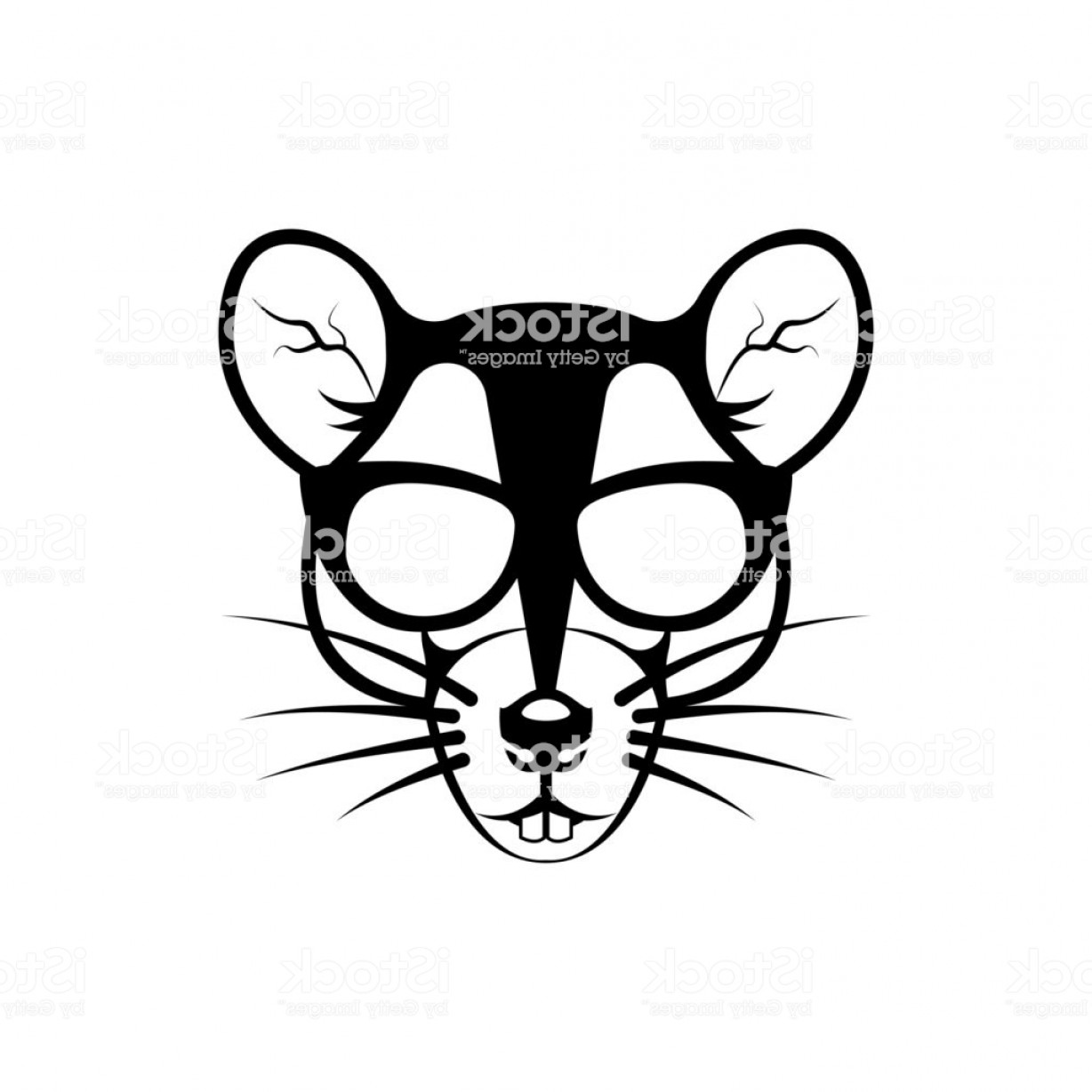 1228x1228 Vector Rat Head Face For Retro Icons Emblems Badges Labels