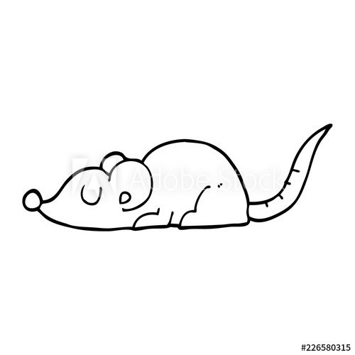 500x500 Line Drawing Cartoon Black Rat