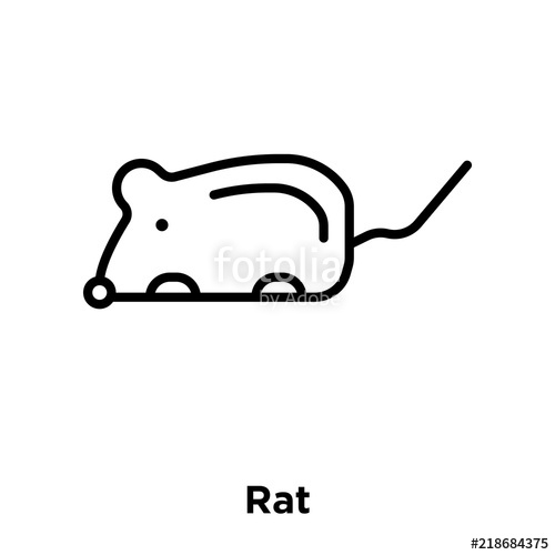500x500 Rat Icon Vector Isolated On White Background, Rat Sign Thin Line