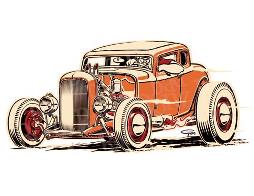 500x386 Hot Rod Pin Up Girls Drawings