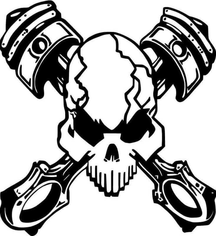 733x800 Pistonhead Skull Decal Rat Rod Mopar Harley Tattoos Skull
