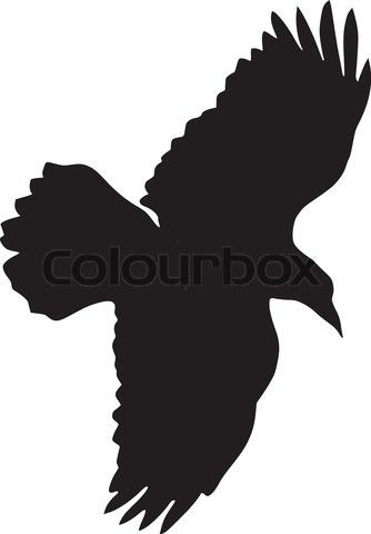 334x480 Small Raven Outline Tattoo