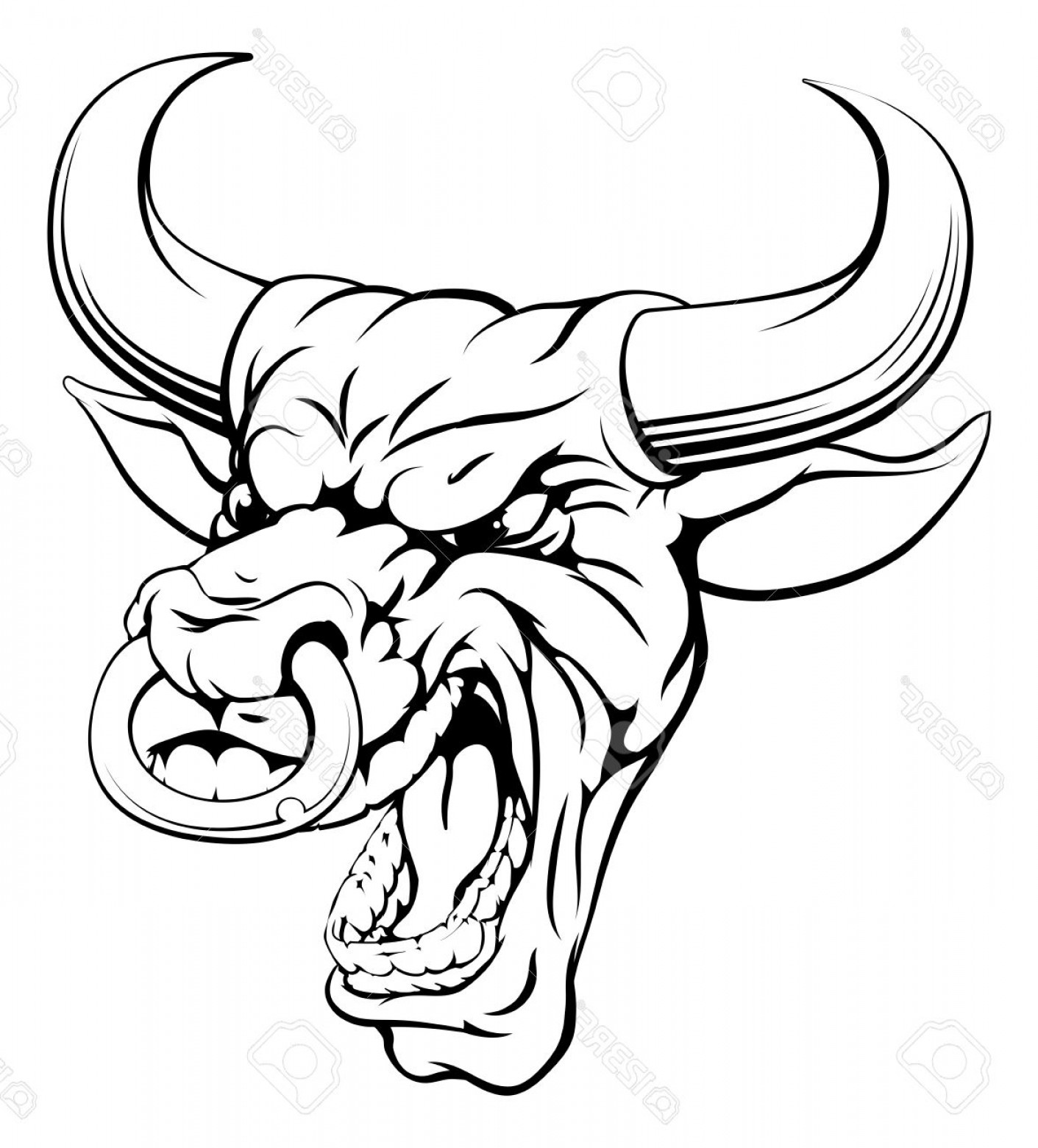 1411x1560 Huge Collection Of 'mean Bull Drawing' Download More Than