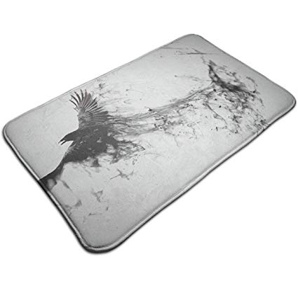 425x425 Jingclor Doormat Entrance Floor Rug Black Raven Ink