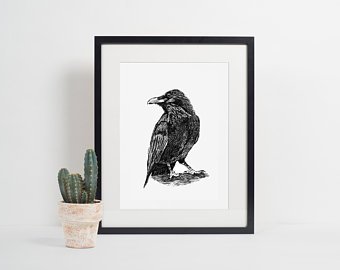 340x270 Raven Ink Print Etsy