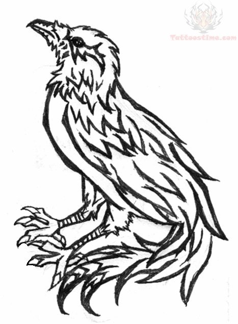 467x634 Raven Tattoo Style