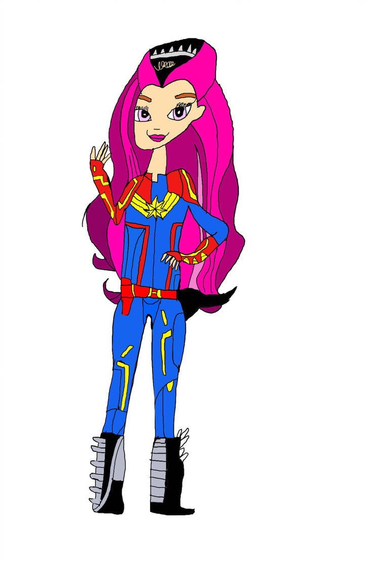 722x1107 Raven Queen As Captain Marvel