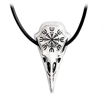 342x342 men's necklace viking jewelry norse amulet helm of awe raven skull