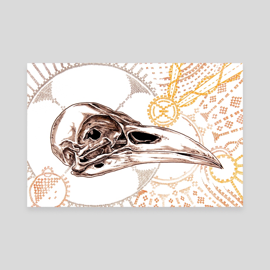 920x920 Psychopomp Series Raven Skull Study, An Art Canvas