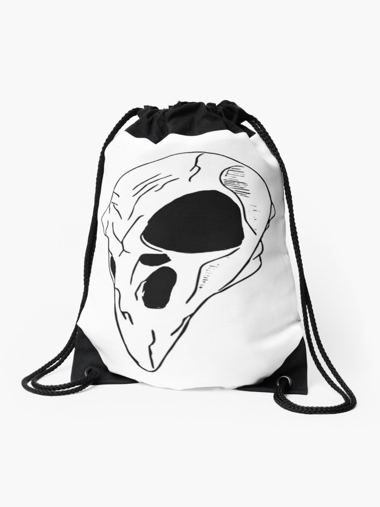750x1000 Raven Skull Drawstring Bag