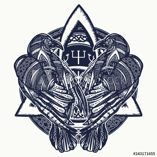 500x500 Two Celtic Ravens Tattoo Scandinavian Symbols Of Vikings