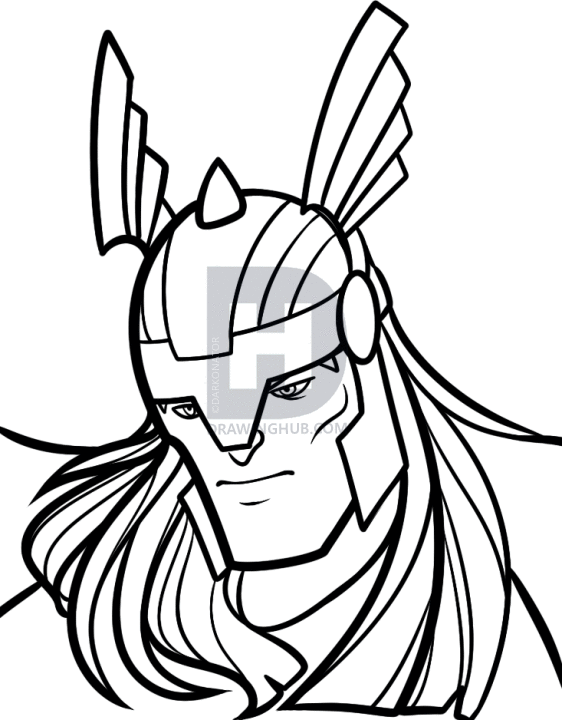 562x720 How To Draw Thor Easy, Step