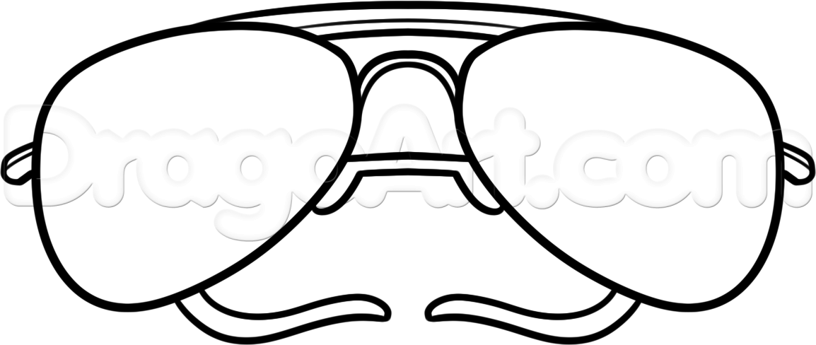 1154x488 How To Draw Sunglasses, Step