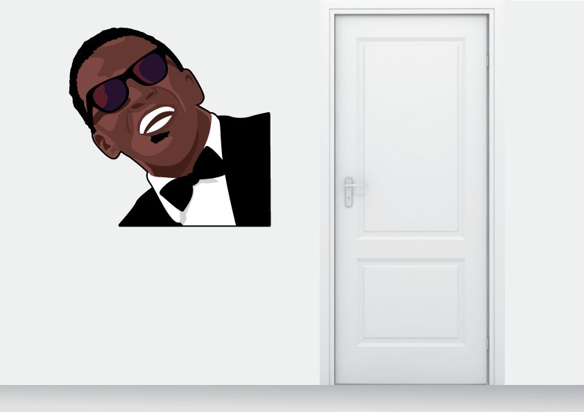 842x595 Wall Sticker Ray Charles