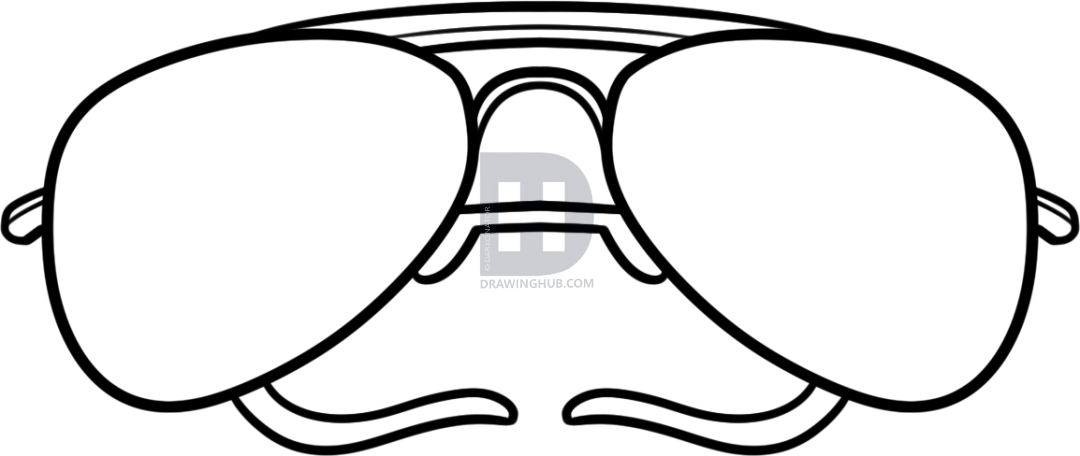 1080x456 How To Draw Sunglasses, Step