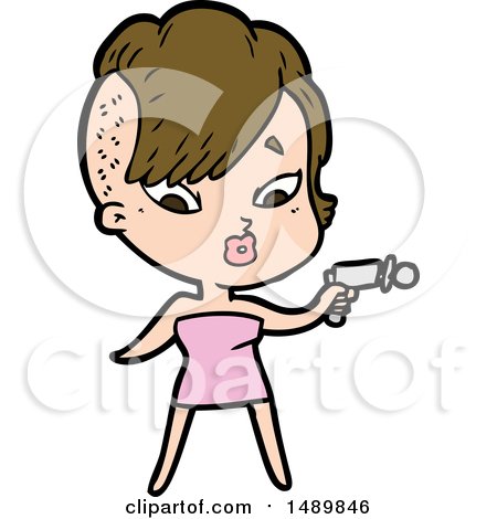 450x470 Cartoon Clipart Surprised Girl With Ray Gun
