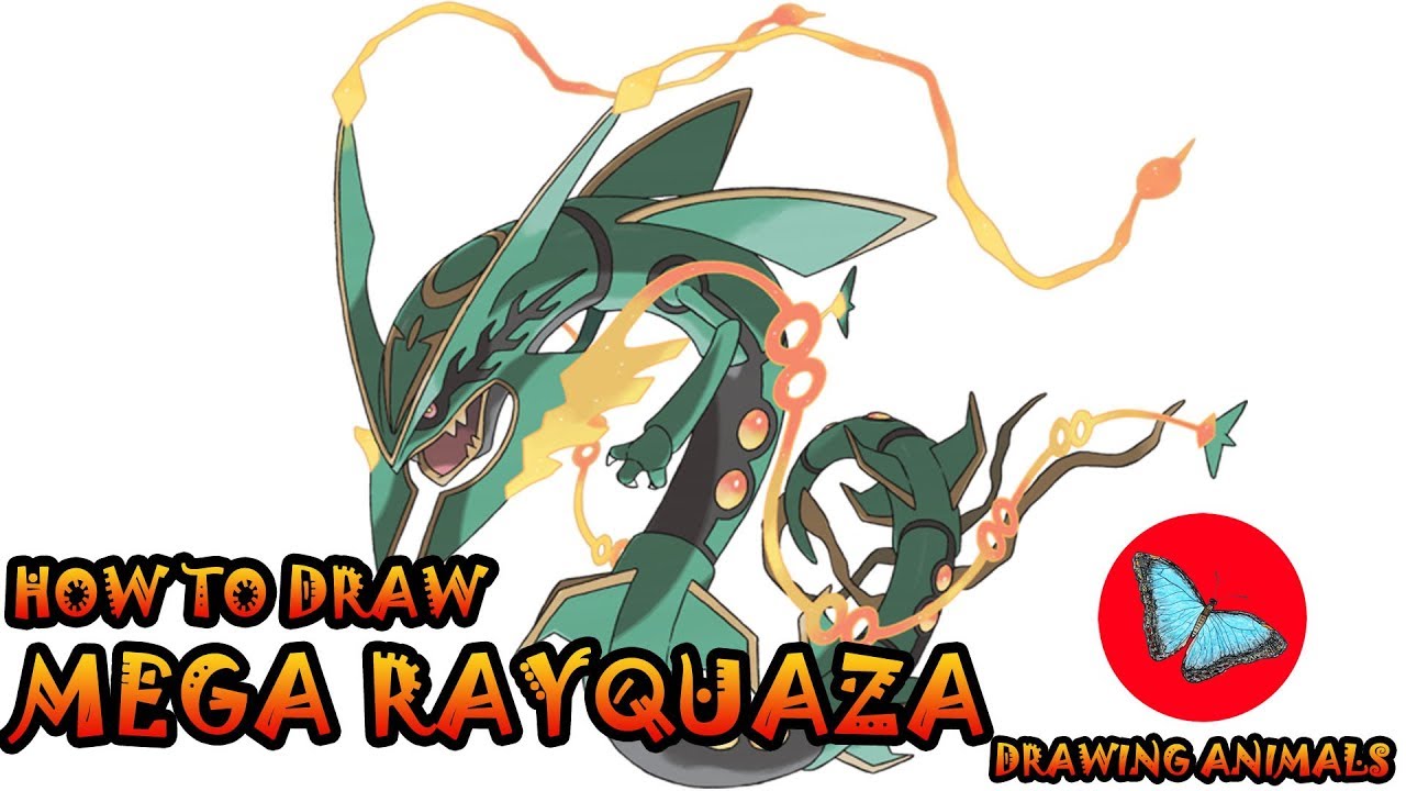 1280x720 How To Draw Mega Rayquaza Pokemon Drawing Animals